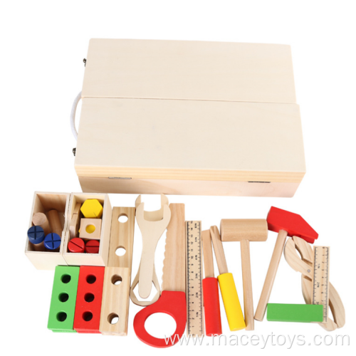 wooden boy tool play set